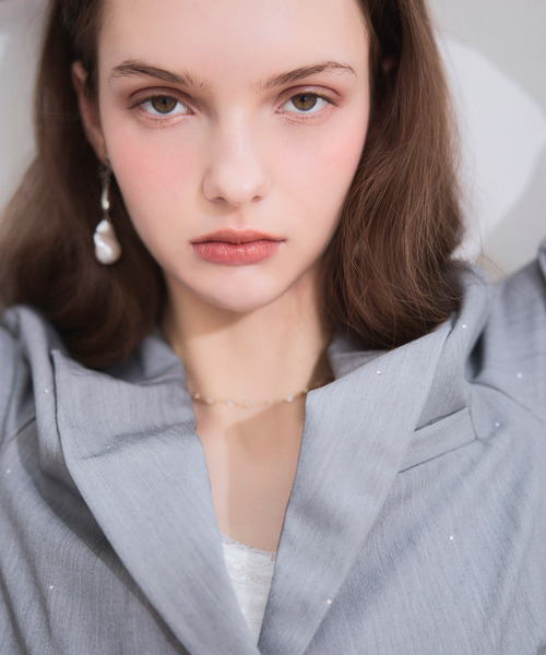 ROYAL PARTY（ロイヤルパーティー）の「【20th】ウエストシェイプラインストーンジャケット（テーラードジャケット・レディース・ブラック/ピンク/グレー・FREE）」の7枚目の写真