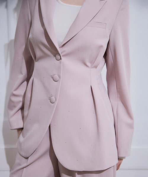 ROYAL PARTY（ロイヤルパーティー）の「【20th】ウエストシェイプラインストーンジャケット（テーラードジャケット・レディース・ブラック/ピンク/グレー・FREE）」の17枚目の写真