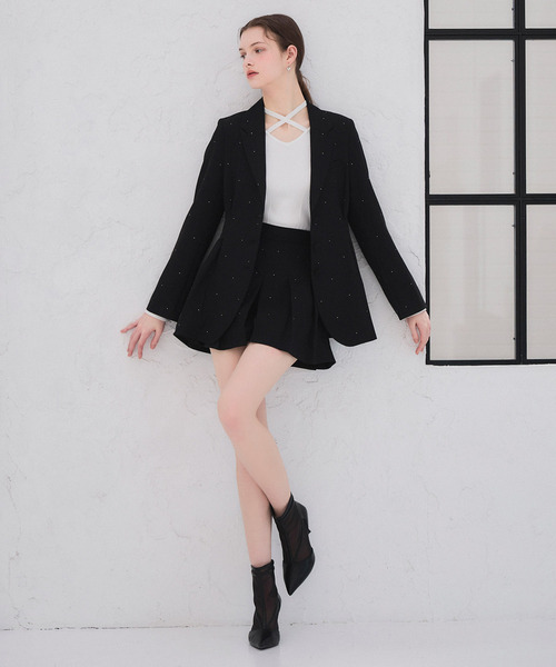 ROYAL PARTY（ロイヤルパーティー）の「【20th】ウエストシェイプラインストーンジャケット（テーラードジャケット・レディース・ブラック/ピンク/グレー・FREE）」の15枚目の写真