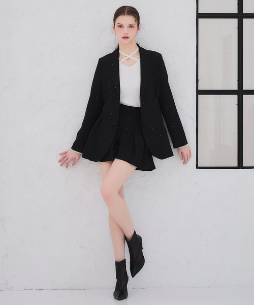 ROYAL PARTY（ロイヤルパーティー）の「【20th】ウエストシェイプラインストーンジャケット（テーラードジャケット・レディース・ブラック/ピンク/グレー・FREE）」の16枚目の写真