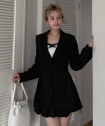 ROYAL PARTY | 【20th】ウエストシェイプラインストーンジャケット(テーラードジャケット)