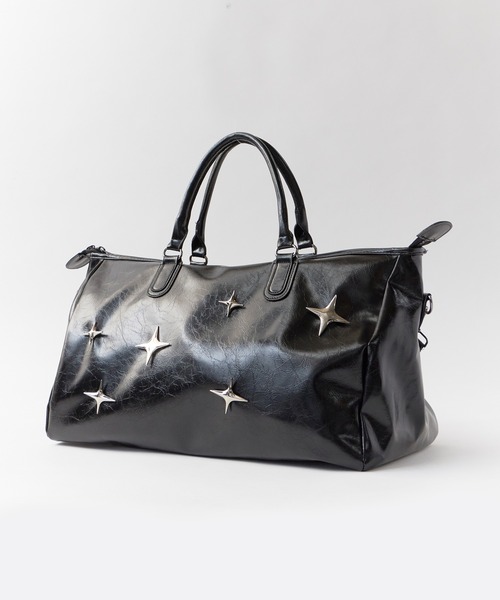 ROOPTOKYO（ループトウキョウ）の「Star-Shaped Patch with Gusset, Faux Leather 2-Way Shoulder Bag / マチ付き スター型バッチ フェイクレザー 2WAYショルダーバッグ 2026年春夏（ショルダーバッグ・レディース・ブラック/シルバー・ONE SIZE）」の3枚目の写真