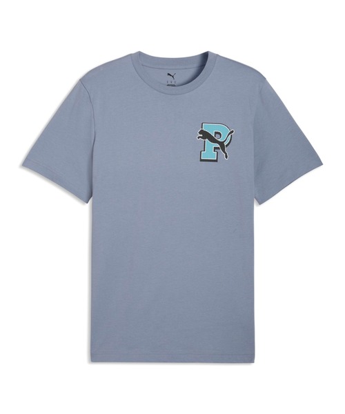 PUMA(プーマ)の「PUMA プーマ メンズ グラフィック ヴァーシティ 半袖 Tシャツ(Tシャツ/カットソー・メンズ・ブラック系その他/グレー系その他/ブラック・XX-LARGE/MEDIUM/SMALL/X-LARGE/LARGE)」の1枚目の写真