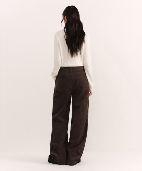 MUSINSA STANDARD WOMAN（ムシンサスタンダードウーマン）の「ウィメンズ 11W コーデュロイワイドカーペンターパンツ [ブラウン]（その他パンツ・レディース・その他・24/25/26/28/29/30/27）」の3枚目の写真