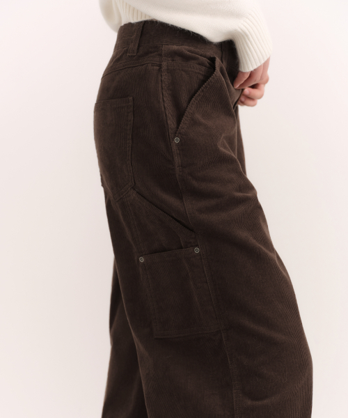 MUSINSA STANDARD WOMAN（ムシンサスタンダードウーマン）の「ウィメンズ 11W コーデュロイワイドカーペンターパンツ [ブラウン]（その他パンツ・レディース・その他・24/25/26/28/29/30/27）」の8枚目の写真