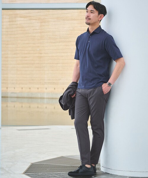 green label relaxing（グリーンレーベルリラクシング）の「【WEB限定】JUST fit デイリー ドライ カッタウェイ 半袖 ポロシャツ -吸水速乾・抗菌-（ポロシャツ・メンズ・ブラック/ホワイト/ダークグレー/モカ/ネイビー・L/S/XL/M）」の7枚目の写真