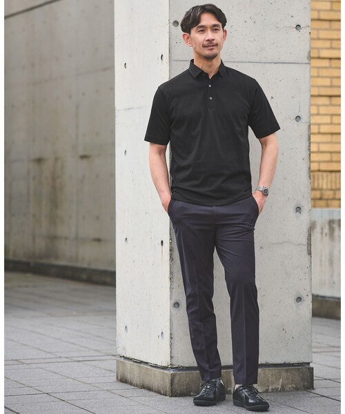 green label relaxing（グリーンレーベルリラクシング）の「【WEB限定】JUST fit デイリー ドライ カッタウェイ 半袖 ポロシャツ -吸水速乾・抗菌-（ポロシャツ・メンズ・ブラック/ホワイト/ダークグレー/モカ/ネイビー・L/S/XL/M）」の8枚目の写真