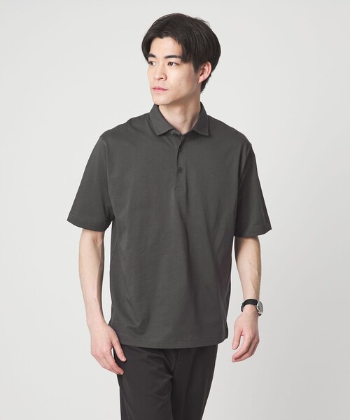 green label relaxing（グリーンレーベルリラクシング）の「【WEB限定】JUST fit デイリー ドライ カッタウェイ 半袖 ポロシャツ -吸水速乾・抗菌-（ポロシャツ・メンズ・ブラック/ホワイト/ダークグレー/モカ/ネイビー・L/S/XL/M）」の9枚目の写真