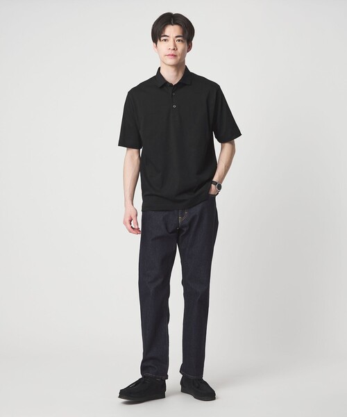 green label relaxing（グリーンレーベルリラクシング）の「【WEB限定】JUST fit デイリー ドライ カッタウェイ 半袖 ポロシャツ -吸水速乾・抗菌-（ポロシャツ・メンズ・ブラック/ホワイト/ダークグレー/モカ/ネイビー・L/S/XL/M）」の12枚目の写真
