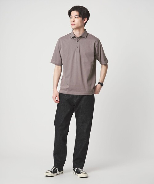 green label relaxing（グリーンレーベルリラクシング）の「【WEB限定】JUST fit デイリー ドライ カッタウェイ 半袖 ポロシャツ -吸水速乾・抗菌-（ポロシャツ・メンズ・ブラック/ホワイト/ダークグレー/モカ/ネイビー・L/S/XL/M）」の13枚目の写真