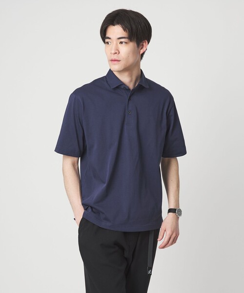 green label relaxing（グリーンレーベルリラクシング）の「【WEB限定】JUST fit デイリー ドライ カッタウェイ 半袖 ポロシャツ -吸水速乾・抗菌-（ポロシャツ・メンズ・ブラック/ホワイト/ダークグレー/モカ/ネイビー・L/S/XL/M）」の14枚目の写真