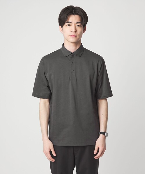 green label relaxing（グリーンレーベルリラクシング）の「【WEB限定】JUST fit デイリー ドライ カッタウェイ 半袖 ポロシャツ -吸水速乾・抗菌-（ポロシャツ・メンズ・ブラック/ホワイト/ダークグレー/モカ/ネイビー・L/S/XL/M）」の16枚目の写真