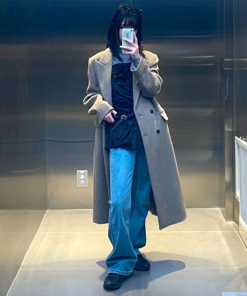 MUSINSA STANDARD WOMAN（ムシンサスタンダードウーマン）の「ウィメンズカシミヤブレンドダブルチェスターロングコート[ヘッダーオリーブ]（チェスターコート・レディース・その他・SMALL/LARGE/MEDIUM/X-SMALL）」の13枚目の写真