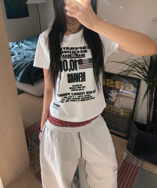 SEW-B（ソービー）の「uu セミクロップ半袖Tシャツ[ホワイト]（Tシャツ/カットソー・レディース・その他・FREE）」の3枚目の写真
