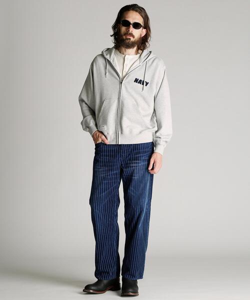Schott（ショット）の「Schott/ショット/TOMPKINS ZIP HOODED SWEAT/トンプキンス ジップ パーカー（パーカー・メンズ・グレー/ネイビー・XL/L/M/2XL）」の6枚目の写真