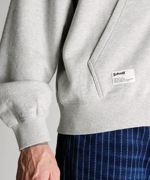 Schott（ショット）の「Schott/ショット/TOMPKINS ZIP HOODED SWEAT/トンプキンス ジップ パーカー（パーカー・メンズ・グレー/ネイビー・XL/L/M/2XL）」の12枚目の写真