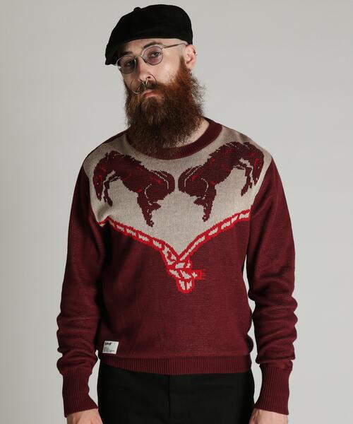 Schott（ショット）の「Schott/ショット/50'S KNIT/50's ニット（ニット/セーター・メンズ・ブラウン/ブラック・M/L/XL）」の2枚目の写真