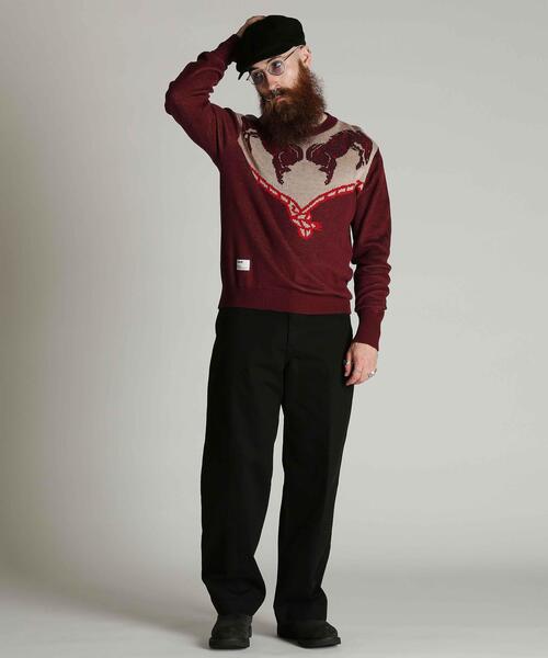 Schott（ショット）の「Schott/ショット/50'S KNIT/50's ニット（ニット/セーター・メンズ・ブラウン/ブラック・M/L/XL）」の9枚目の写真