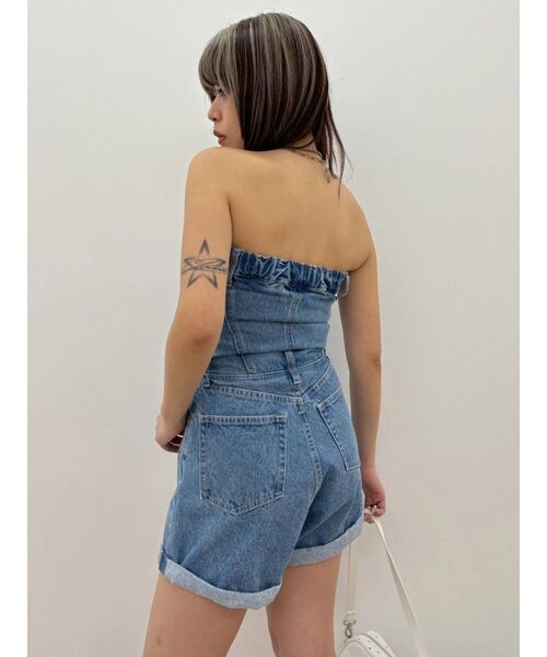 EVRIS（エヴリス）の「デニムベアロンパース　夏服（ワンピース・レディース・ライトブルー/インディゴブルー・MEDIUM/SMALL）」の12枚目の写真
