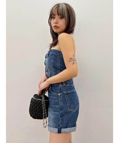 EVRIS（エヴリス）の「デニムベアロンパース　夏服（ワンピース・レディース・ライトブルー/インディゴブルー・MEDIUM/SMALL）」の18枚目の写真