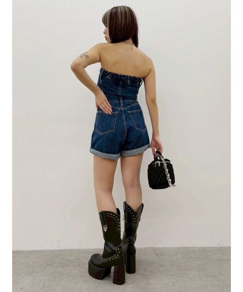 EVRIS（エヴリス）の「デニムベアロンパース　夏服（ワンピース・レディース・ライトブルー/インディゴブルー・MEDIUM/SMALL）」の20枚目の写真