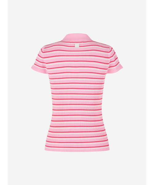 LORDLOAR(ロードロアル)の「ストライプスリムカラー ニット PINK(ニット/セーター・レディース・その他・SMALL/MEDIUM/LARGE)」の5枚目の写真