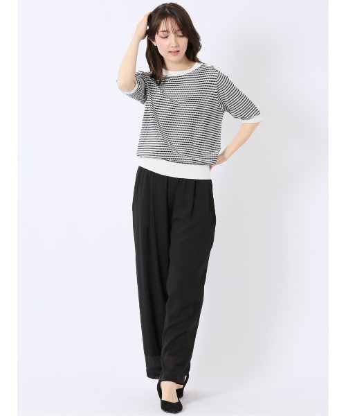 m.f.editorial(エムエフエディトリアル)の「【ストレッチ 接触冷感 UVカット 毛玉防止 ウォッシャブル】m.f.エディトリアル レディース 快適 ラーベン柄 クルー 半袖 サマー ニット プルオーバー(ニット/セーター・レディース・ターコイズブルー/アイボリー・MEDIUM/LARGE)」の20枚目の写真