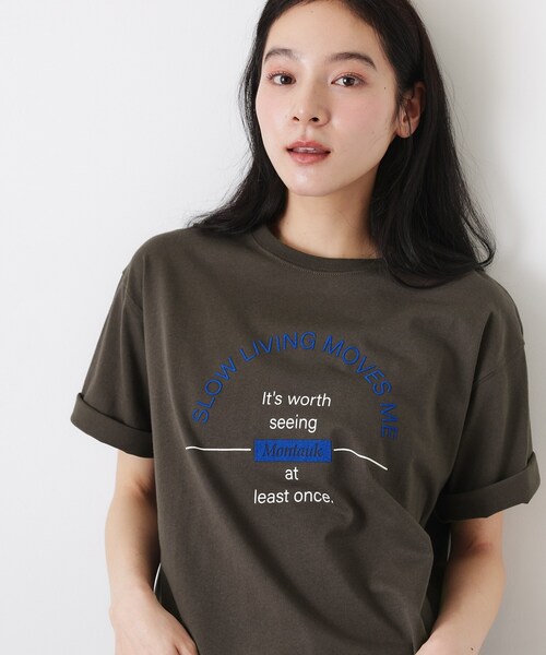 Dessin(デッサン)の「【洗える】オーガニックコットンロゴTシャツ(Tシャツ/カットソー・レディース・チャコールグレー/ブラック/ホワイト系6/ホワイト・03/02/01)」の4枚目の写真
