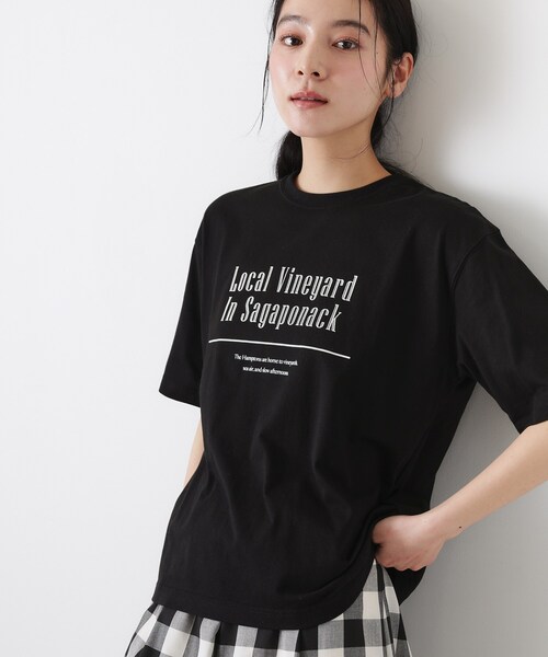 Dessin(デッサン)の「【洗える】オーガニックコットンロゴTシャツ(Tシャツ/カットソー・レディース・チャコールグレー/ブラック/ホワイト系6/ホワイト・03/02/01)」の3枚目の写真