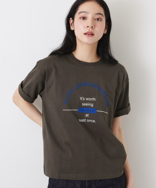 Dessin(デッサン)の「【洗える】オーガニックコットンロゴTシャツ(Tシャツ/カットソー・レディース・チャコールグレー/ブラック/ホワイト系6/ホワイト・03/02/01)」の9枚目の写真