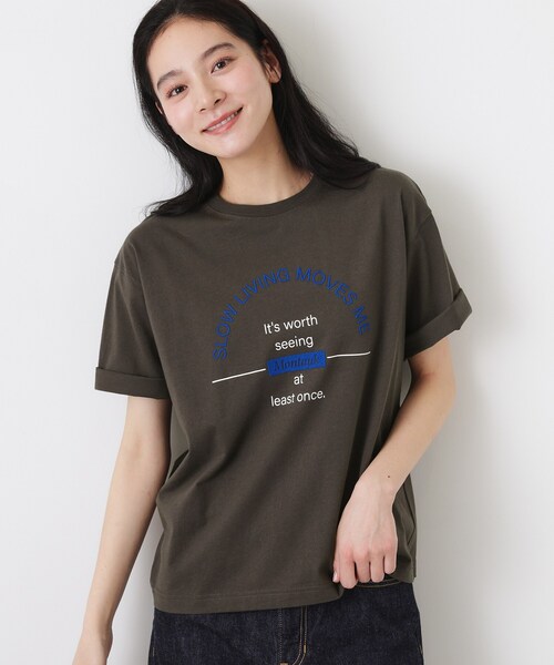 Dessin(デッサン)の「【洗える】オーガニックコットンロゴTシャツ(Tシャツ/カットソー・レディース・チャコールグレー/ブラック/ホワイト系6/ホワイト・03/02/01)」の10枚目の写真