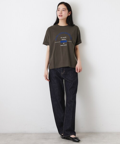 Dessin(デッサン)の「【洗える】オーガニックコットンロゴTシャツ(Tシャツ/カットソー・レディース・チャコールグレー/ブラック/ホワイト系6/ホワイト・03/02/01)」の11枚目の写真
