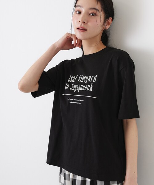 Dessin(デッサン)の「【洗える】オーガニックコットンロゴTシャツ(Tシャツ/カットソー・レディース・チャコールグレー/ブラック/ホワイト系6/ホワイト・03/02/01)」の13枚目の写真