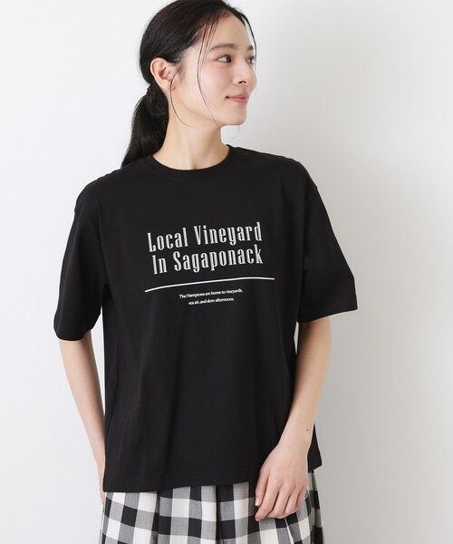 Dessin(デッサン)の「【洗える】オーガニックコットンロゴTシャツ(Tシャツ/カットソー・レディース・チャコールグレー/ブラック/ホワイト系6/ホワイト・03/02/01)」の14枚目の写真
