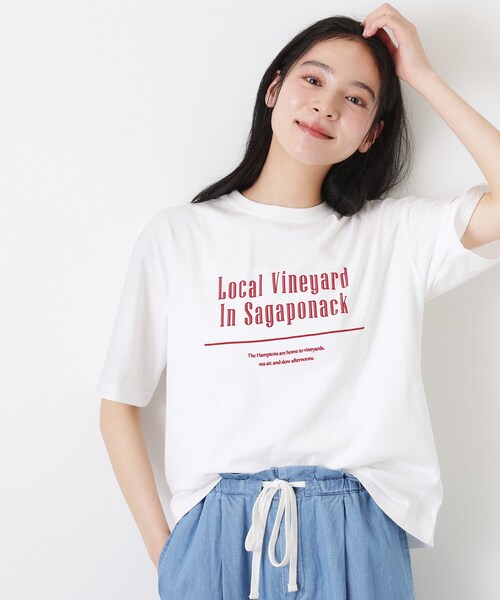Dessin(デッサン)の「【洗える】オーガニックコットンロゴTシャツ(Tシャツ/カットソー・レディース・チャコールグレー/ブラック/ホワイト系6/ホワイト・03/02/01)」の17枚目の写真