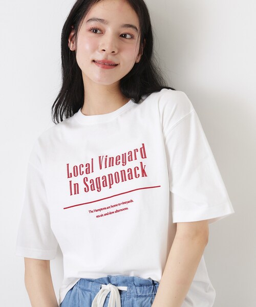 Dessin(デッサン)の「【洗える】オーガニックコットンロゴTシャツ(Tシャツ/カットソー・レディース・チャコールグレー/ブラック/ホワイト系6/ホワイト・03/02/01)」の18枚目の写真