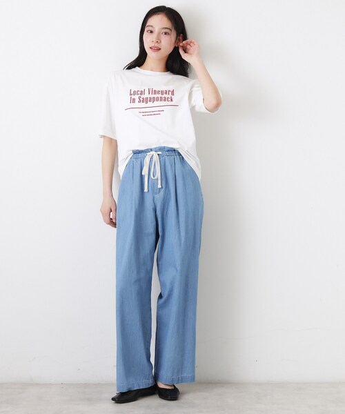 Dessin(デッサン)の「【洗える】オーガニックコットンロゴTシャツ(Tシャツ/カットソー・レディース・チャコールグレー/ブラック/ホワイト系6/ホワイト・03/02/01)」の19枚目の写真