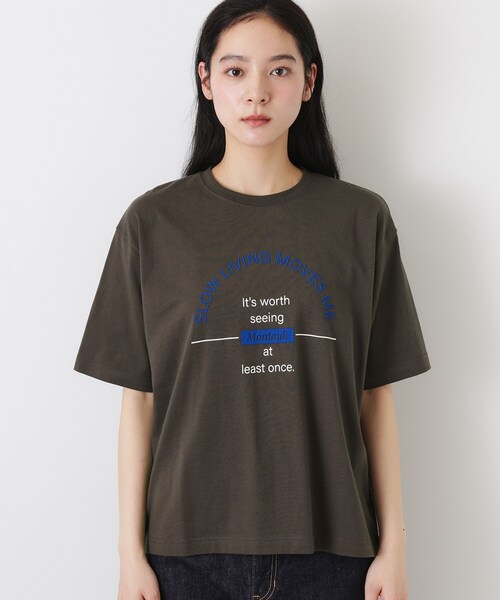 Dessin(デッサン)の「【洗える】オーガニックコットンロゴTシャツ(Tシャツ/カットソー・レディース・チャコールグレー/ブラック/ホワイト系6/ホワイト・03/02/01)」の21枚目の写真