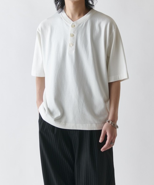 Jent Louis 半袖 コットンヘンリーネックTシャツ（Tシャツ/カットソー）｜Lui's（ルイス