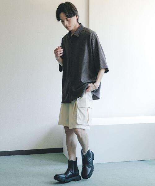 SENSE OF PLACE by URBAN RESEARCH(センスオブプレイスバイアーバンリサーチ)の「マイクロチェックエクストラルーズショートスリーブシャツ(シャツ/ブラウス・メンズ・グリーン/ネイビー/ホワイト/ブラウン/ブラック・LARGE/MEDIUM)」の22枚目の写真