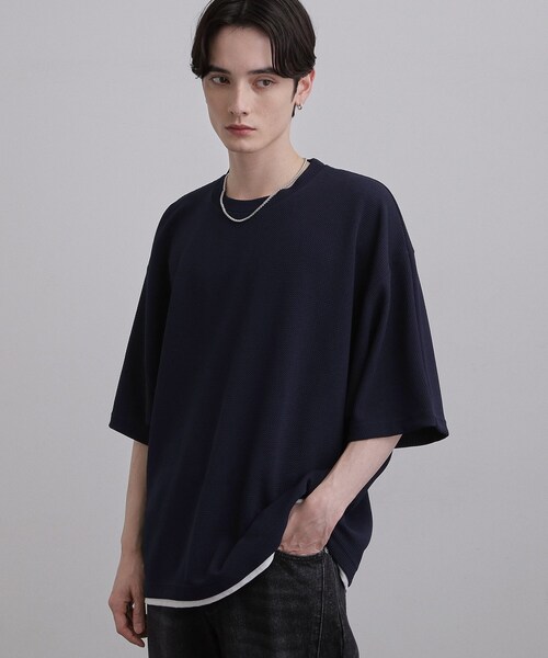 tk.TAKEO KIKUCHI(ティーケータケオキクチ)の「【ネックレス付】ドルマンカットソー(Tシャツ/カットソー・メンズ・ネイビー/ライトグレー/ホワイト/ブラック・03/02)」の5枚目の写真