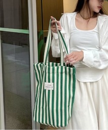 WEGO（ウィゴー）の「カラーストライプ縦長トートバッグ（トートバッグ）」