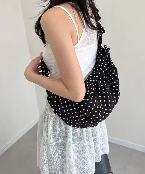 NO WAY（ノーウェイ）の「/ドット柄ギャザー3WAYショルダーバッグ コード(MA/EKW155)（ショルダーバッグ・レディース・ブラック/ホワイト・FREE）」の3枚目の写真