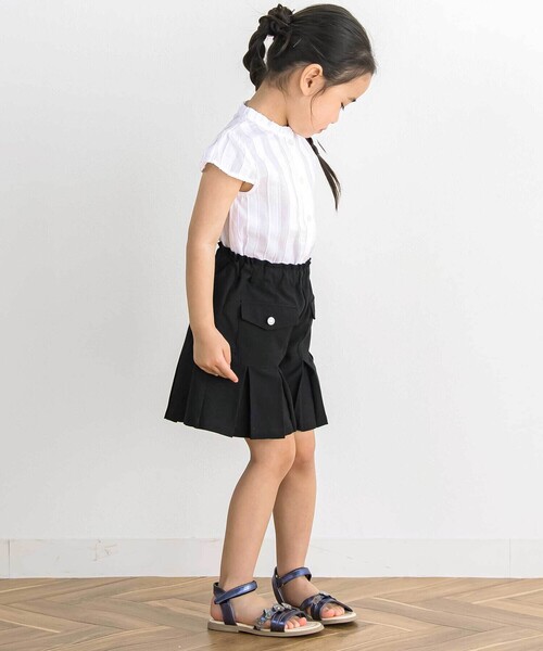 BeBe Petits Pois Vert(ベベプチポワヴェール)の「【店舗限定】【お揃い】無地・クラシカルチェック柄キュロットパンツ(その他パンツ・キッズ・ブラック/ブルー系その他2/ピンク系その他・130cm/140cm/110cm/120cm/150cm)」の5枚目の写真