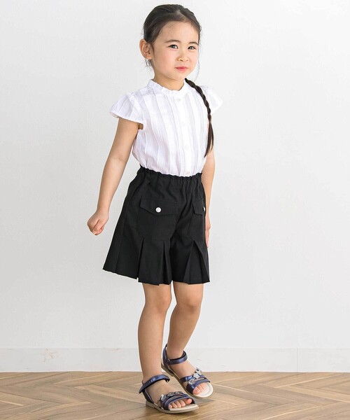 BeBe Petits Pois Vert(ベベプチポワヴェール)の「【店舗限定】【お揃い】無地・クラシカルチェック柄キュロットパンツ(その他パンツ・キッズ・ブラック/ブルー系その他2/ピンク系その他・130cm/140cm/110cm/120cm/150cm)」の6枚目の写真