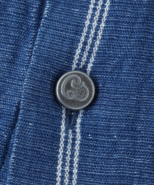 JOURNAL STANDARD（ジャーナルスタンダード）の「ORIGINAL MADRAS / オリジナルマドラス STRAIGHT COLLAR L/S SHIRT（シャツ/ブラウス・メンズ・コバルトブルー・LARGE/MEDIUM）」の3枚目の写真