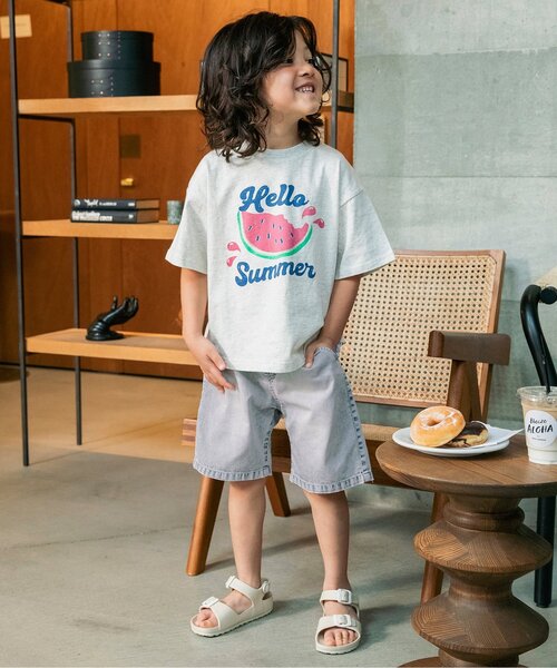 BREEZE(ブリーズ)の「【接触冷感】サマーエール デニムハーフパンツ(デニムパンツ・キッズ・ベージュ/ピンク/ブラック/サックスブルー・100/130/140/110/120/150/90)」の20枚目の写真