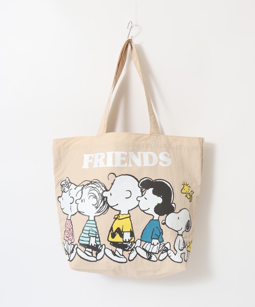 SNOOPY(スヌーピー)の「SNOOPY トートバッグ スヌーピー&フレンズ(トートバッグ・レディース・ラベンダー/ベージュ/グレー・FREE)」の8枚目の写真