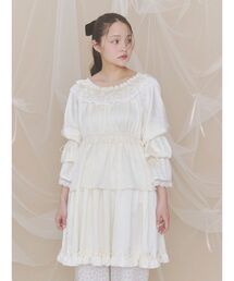 merry jenny | サテンキャンディースリーブミニワンピース(ワンピース)
