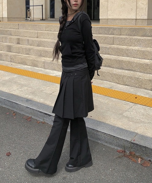 HALEY PESCA（ヘーリーペスカ）の「HALEY PESCA/スカートレイヤードパンツ（その他パンツ・レディース・ブラウン/グレー/ブラック・FREE）」の8枚目の写真